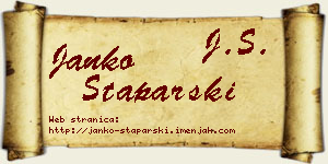 Janko Staparski vizit kartica
